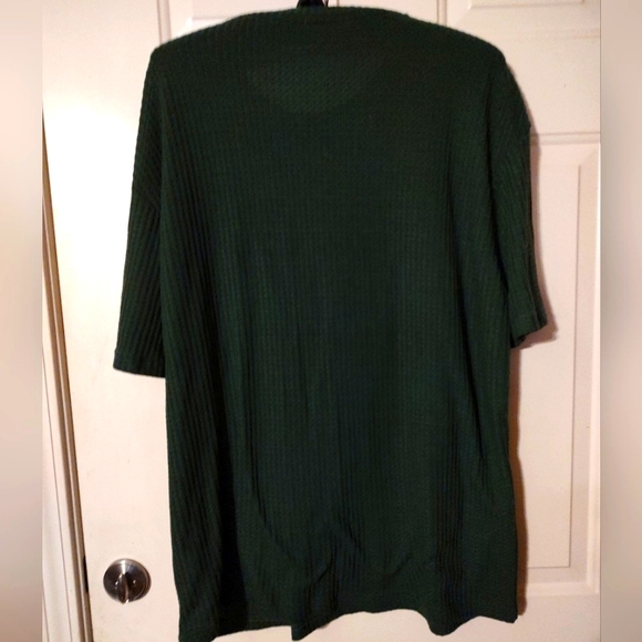 ◾🌿◾NWOT Men's Hunter Forest Pine Green Solid Waffle Weave Knit T-Shirt - 2XL - Picture 4 of 15